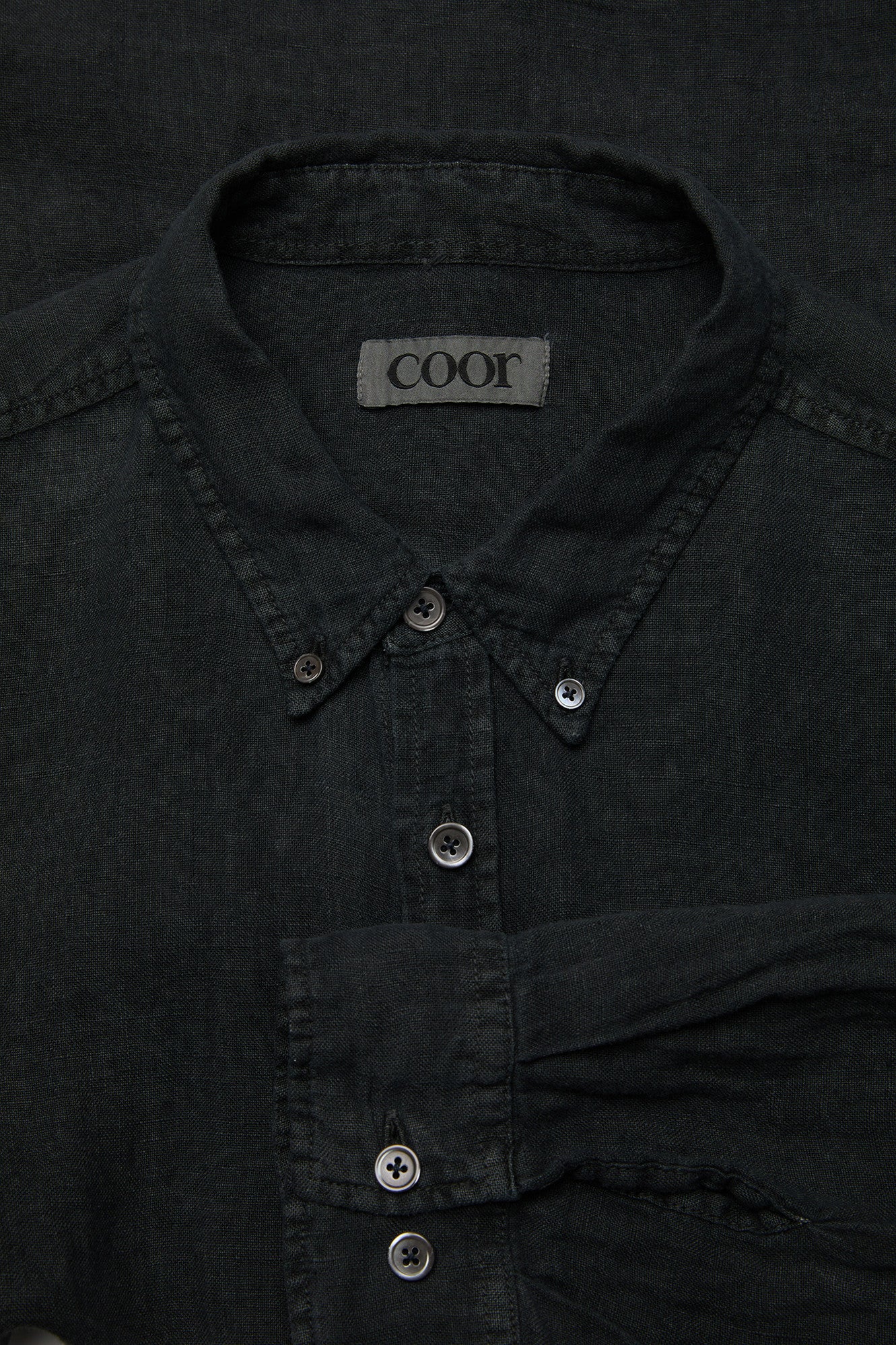 Linen dyed oversized shirt (Washed charcoal)