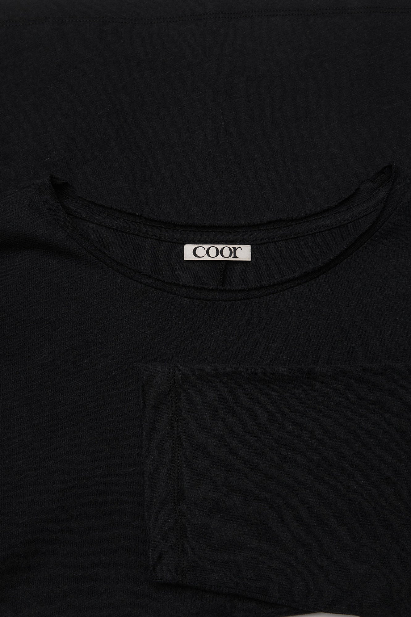 Linen blend long sleeve t-shirt (Black)