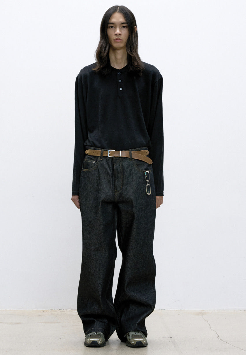 Rigid Semi-Wide Jeans (Indigo)