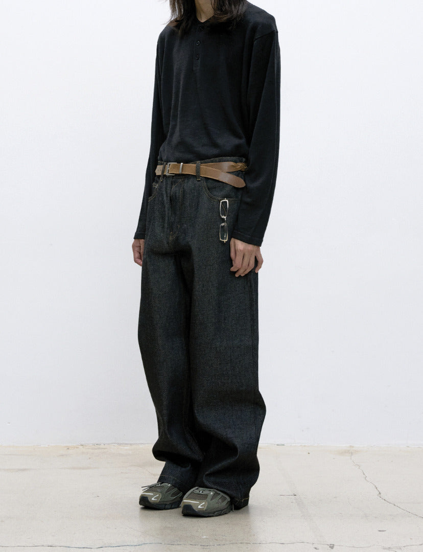 Rigid Semi-Wide Jeans (Indigo)