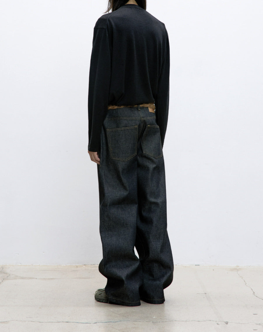 Rigid Semi-Wide Jeans (Indigo)